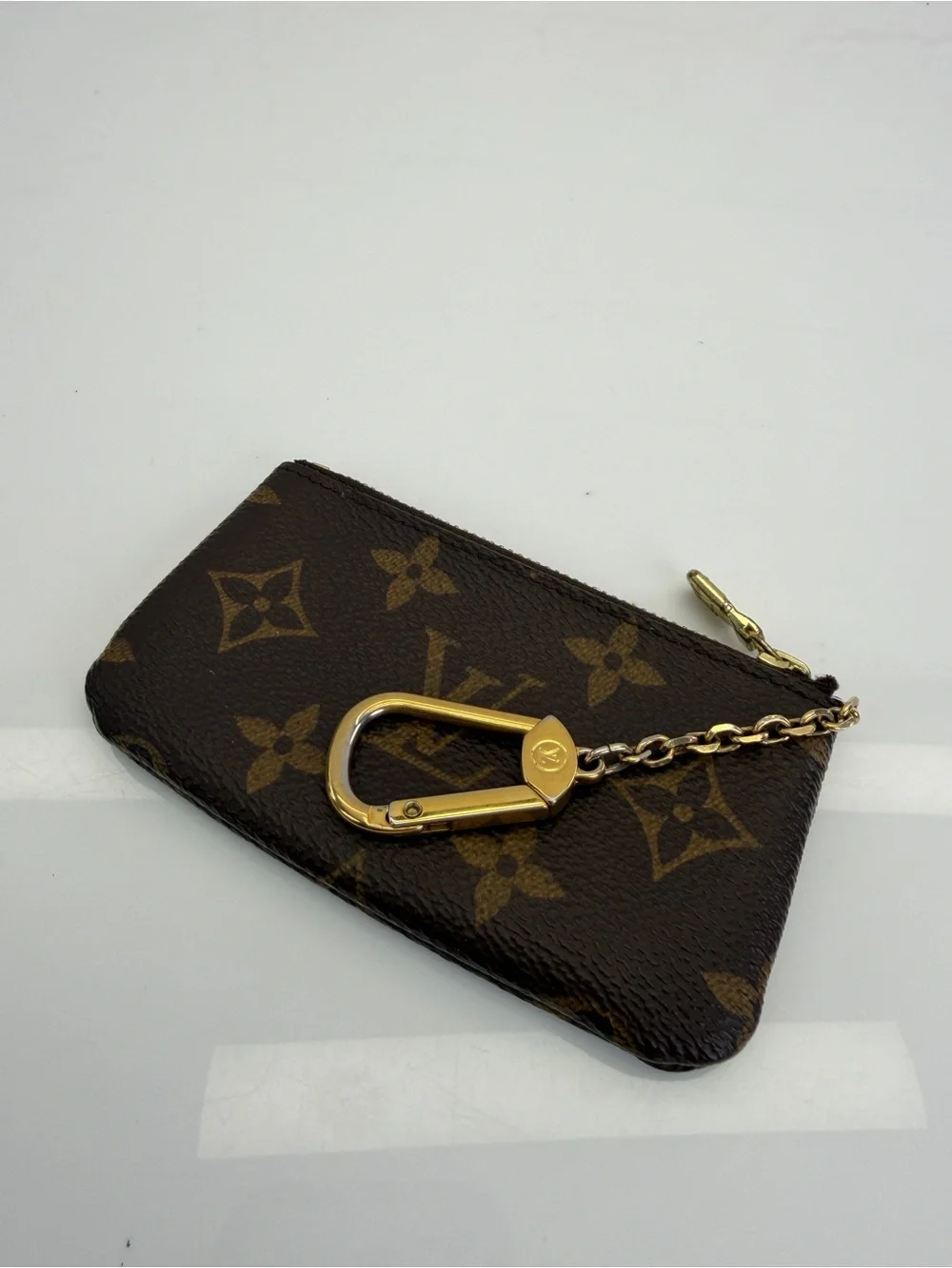 Louis Vuitton Monogram Zip Key Pouch Pochette Cles